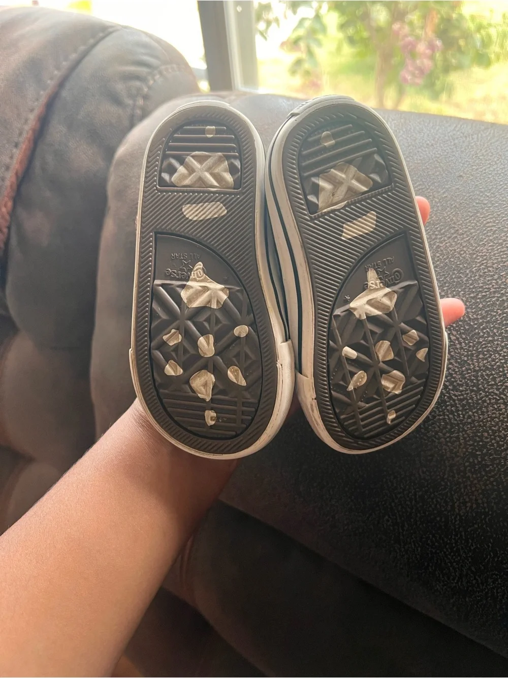 Converse Kids' Gray High-Top Sneakers with Neon Dinosaur Print